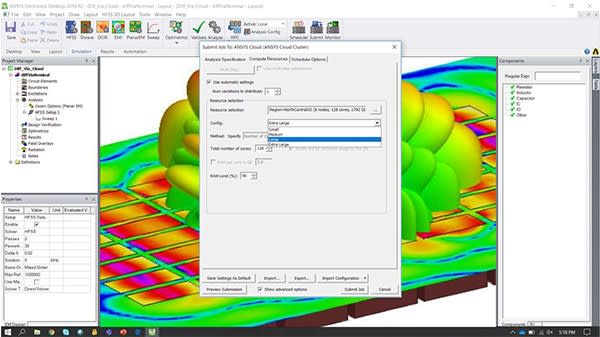 Submitting a solution to ANSYS HPC cloud can be done through the ANSYS interface. (Image courtesy of ANSYS.)