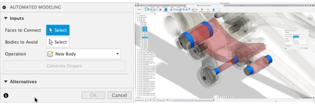 Automated modeling in Fusion 360. (Source: Autodesk.)