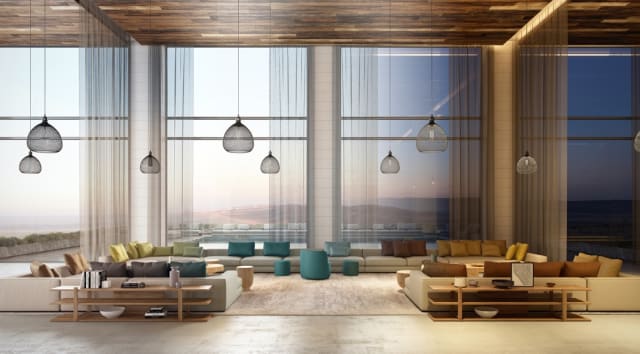 Room rendering showcasing various fabric selections. (Image courtesy of Bru Textiles.)