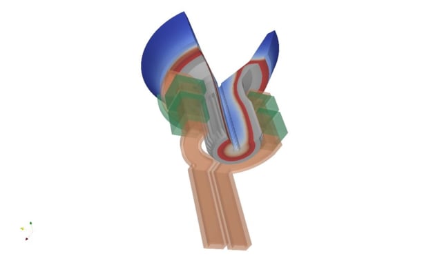 Results produced using version 3 of the CENOS Induction Heating simulation software. (Image courtesy of CENOS.)