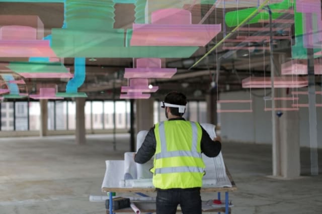 Augmented reality is ideal for overlaying digital information in different industrial and enterprise environments, and DAQRI Guide allows users to do this with instructions and reference media, parceling out specific content designed for individuals responsible for different segments of a company’s business in multiple environments. (Image courtesy of DAQRI.)