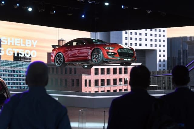 The 2020 Ford Mustang Shelby GT500 in hovercraft mode. (Image courtesy of NAIAS.)