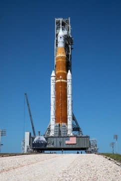 NASA Artemis Rocket Prior on launchpad (Image Source: NASA/Kim Shiflett.)