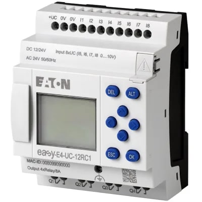 Eaton Cutler Hammer EASY-E 4AC-12C1 micro PLC. (Image courtesy of RS.)
