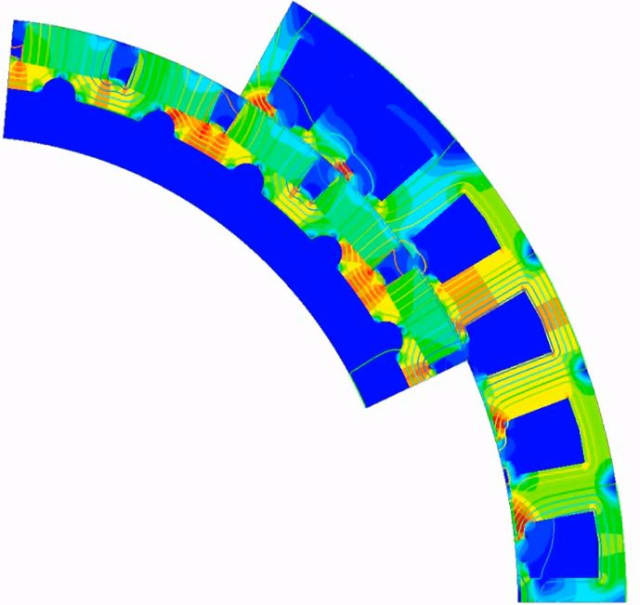 The magnetic fields at various points in the windings. (Image courtesy of Siemens AG.)