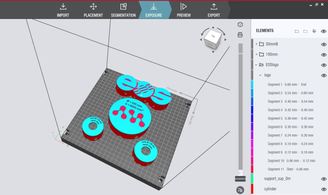 Z-Segmentation and assignment of process parameters in EOSPRINT 2. (Image courtesy of EOS.)