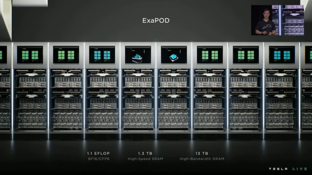 Tesla is accelerating the development of its own supercomputer. (Source: Tesla.)