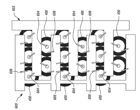 Figure 2 – Cold plates that remove heat generated by the battery pack. (Drawings from Tesla patent.)