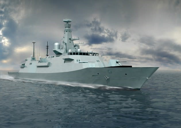An artist's rendering of a Type 26 frigate.