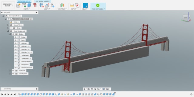 Edit Model mode within Autodesk’s generative design. We’ve added several bodies which we’ll specify as Preserve or Obstacle Geometry.