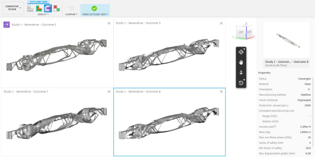 A sample of some of the converged designs.