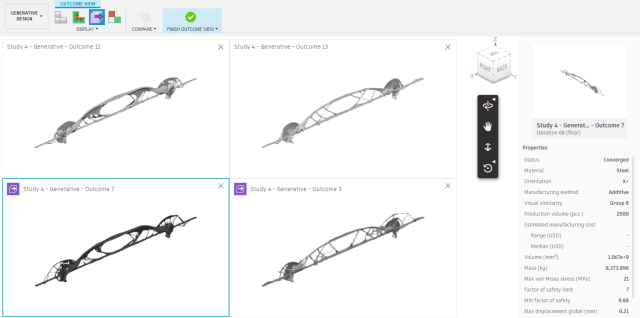 Four of the six converged designs.