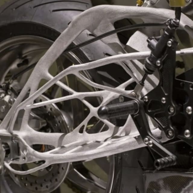 A Lightning Motorcycles swing arm designed with Autodesk’s generative design. (Image courtesy of Lightning Motorcycles.)