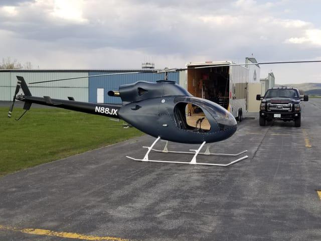 The completed Rotorway JetExec helicopter, which was years in the making.