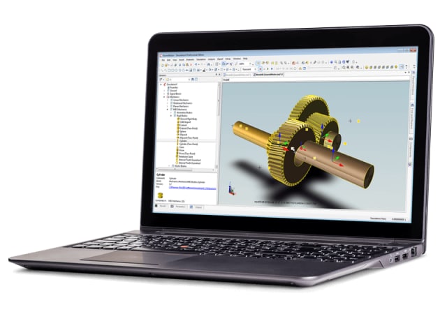 Gear train simulation in SimulationX. (Image courtesy of SimulationX.)