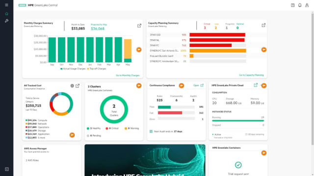 Screenshot of HPE GreenLake. (Image courtesy of HPE.)