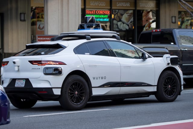 A Jaguar SUV operated without a driver in San Francisco by Waymo, Alphabet’s (company that owns Google) bet on autonomous vehicles. Stock photo.