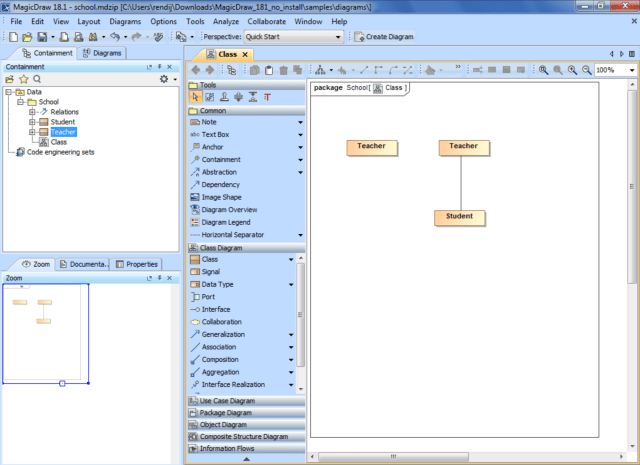 Screenshot of No Magic’s MagicDraw system modeling software. (Image courtesy of No Magic.)