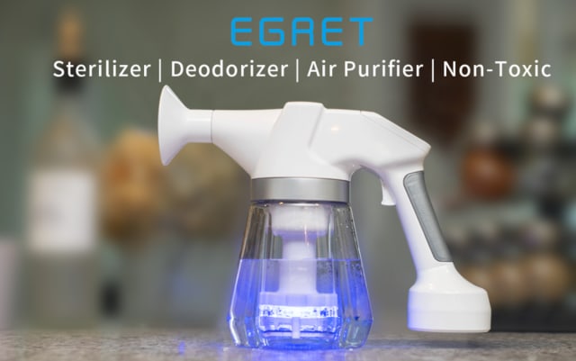 A new alternative to cleaning products uses an electrolysis process to turn tap water and salt into a nontoxic cleaning solution that eliminates 99.99 percent of bacteria and viruses. (Image courtesy of Egret.)