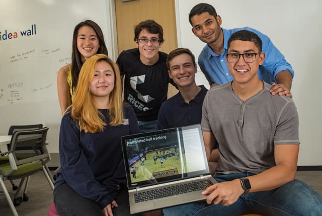 Rice University’s students developed Cherrypick, a new sports analytics software. (Image by Jeff Fitlow, courtesy of Rice University.)