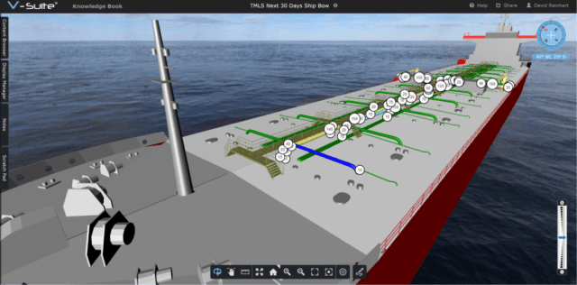 Digital twin of a tanker. (Picture courtesy of Visionaize.)
