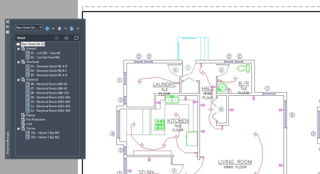 Figure 1. New Sheet Set Manager for multi-drawing access and management.