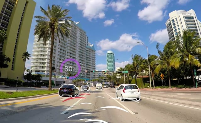 Designing sensors that have a high resolution but come at an affordable cost is a challenge for the automotive vehicle industry. (Image courtesy of Vayyar Imaging.)