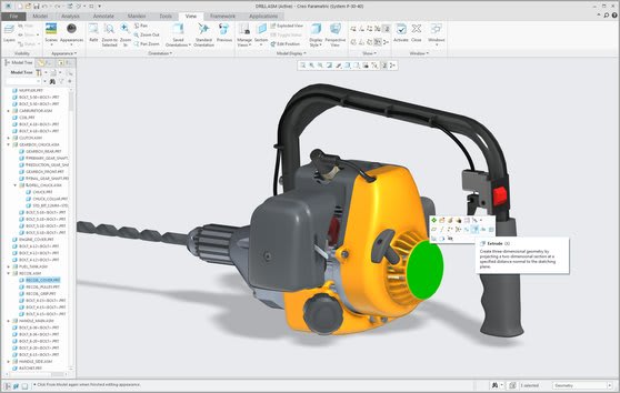 Creo Parametric er efterfølgeren til Pro / ENGINEER, som introducerede CAD-industrien til historiebaseret parametrisk design.(Billede venligst udlånt af PTC).