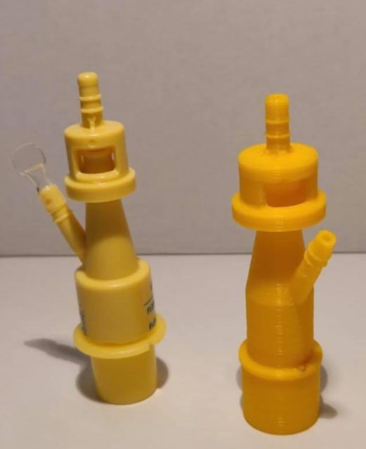 A 3D twin of a Venturi valve, right. (Image courtesy of Massimo Temporelli.)