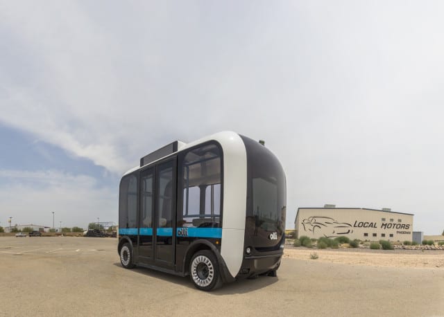 Olli is the first self-driving vehicle featuring the IBM Watson platform. (Image courtesy of Local Motors.)