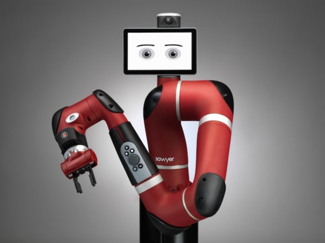 Sawyer, a collaborative robot from Rethink Robotics, can complete tasks determined to be impractical to automate with traditional industrial robots. (Image courtesy of Rethink Robotics.)