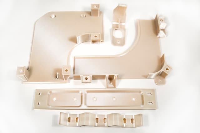 3D-printed bracketing for the A350 aircraft made from ULTEM using FDM. (Image courtesy of Stratasys.)