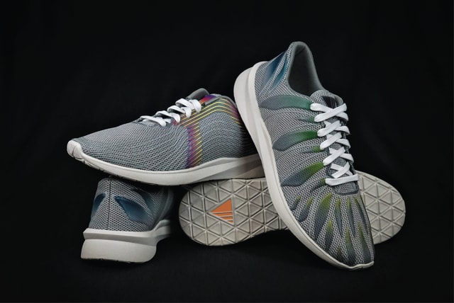 Shoes with 3D-printed uppers made using Voxel8 technology. (Image courtesy of Voxel8.)