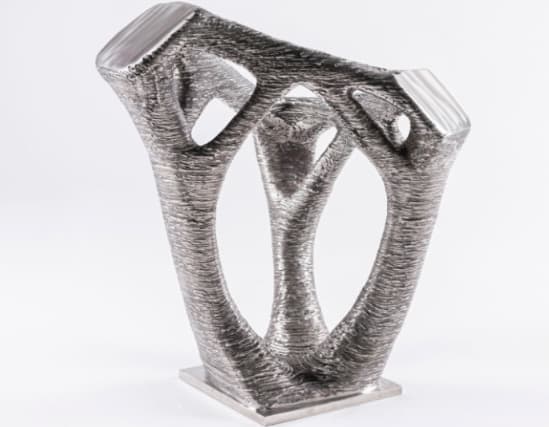 3D-printed structural steel connectors have passed destructive testing and shown strong and consistent mechanical and material properties. (Image courtesy of MX3D.)