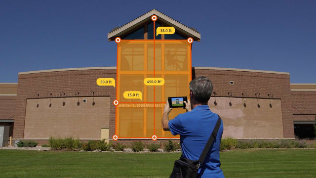 Spike enables AEC professionals to measure objects and structures using their mobile smart devices (Image courtesy of ikeGPS.)