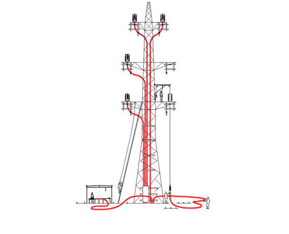 Installation plan for an electric pylon. Designed by Walter Arnold in Graphite Precision CAD Software. Image courtesy of Ashlar-Vellum.