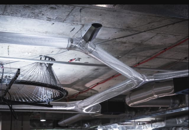 The development of SR2, a robotically 3D-printed air diffusion system, aims to bring duct work into the future, saving carbon emissions and enhancing airflow in buildings. (Image courtesy of University of Technology Sydney.)