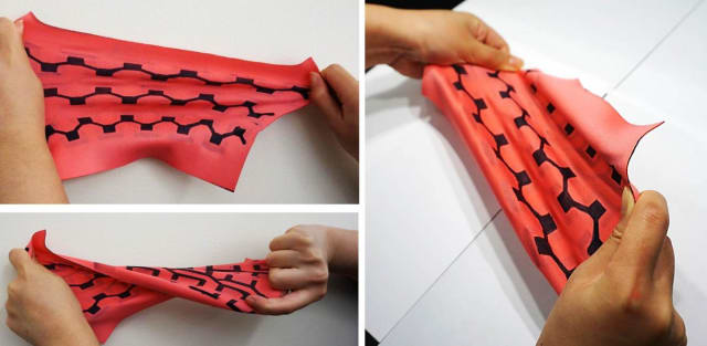 This entirely textile-based, bacteria-powered bio-battery could one day be integrated into wearable electronics. (Image courtesy of Seokheun Choi.)