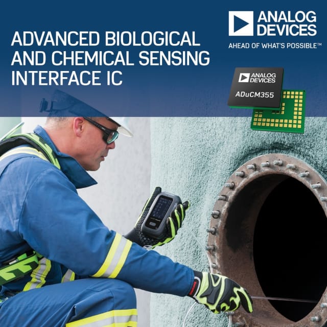 The ADuCM355 precision analog microcontroller. (Image courtesy of Analog Devices.)