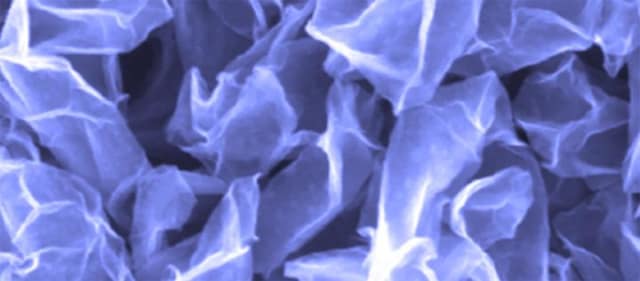 A close-up of crumpled graphene balls (Image courtesy of Jiaxing Huang)