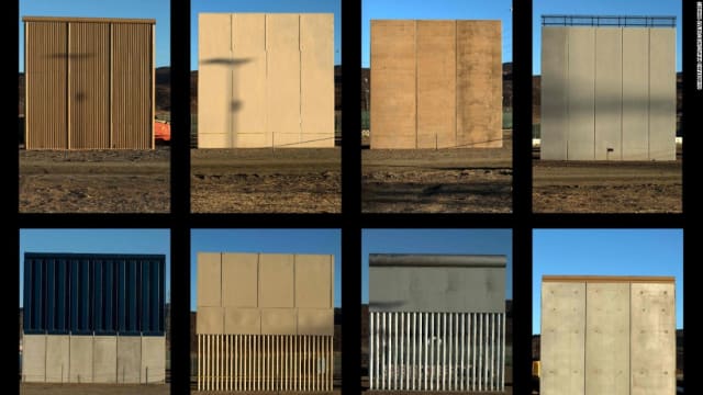 Photos of the eight winning prototypes, made of either reinforced concrete (bottom right, three top right) or “other materials” (top left, three bottom left). (Image courtesy of CNN.)
