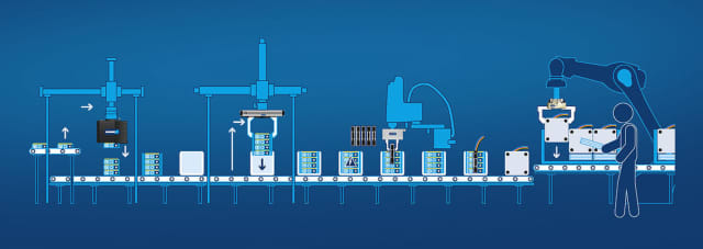 The new gripper automates the process for lithium-ion battery production. (Image courtesy of SCHUNK.)