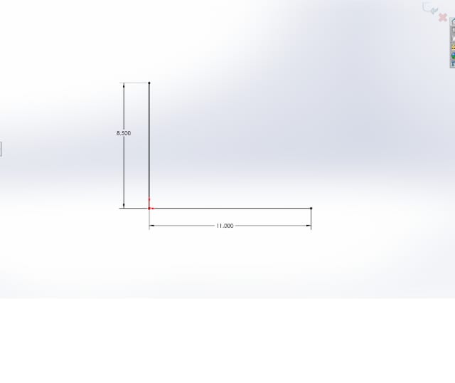 Image 4: An 8.5ʺ x 11ʺ line sketch in SOLIDWORKS.