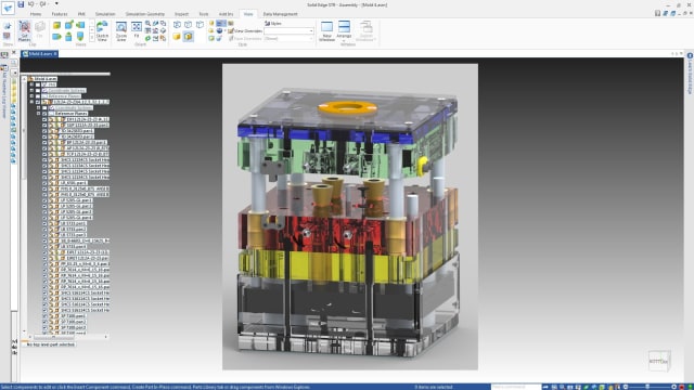 The same injection mold is rendered photorealistically. (Image courtesy of Ferris State University.)