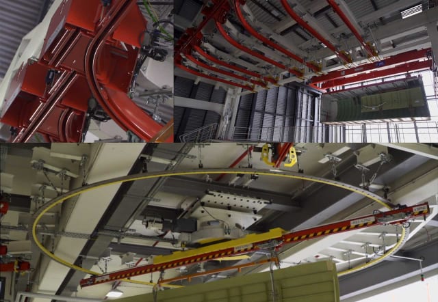 Overhead rails at the Airbus factory. (Image courtesy of Airbus.)