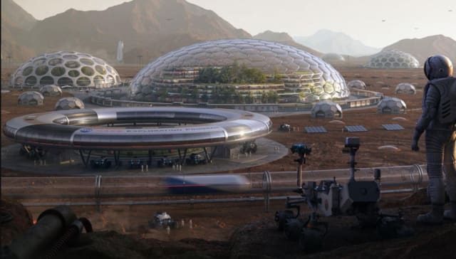An HP Mars Home Planet finalist’s rendering of what living on Mars might look like. (Image courtesy of HP.)