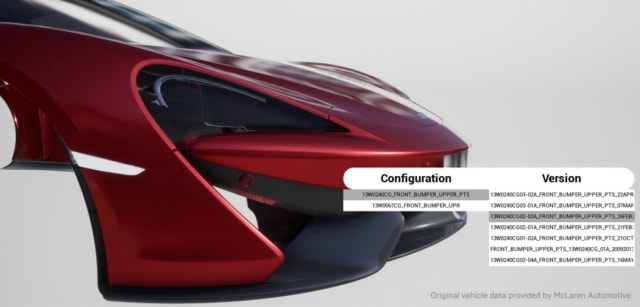 Figure 2. McLaren Configurator. (Image courtesy of Epic Games.)