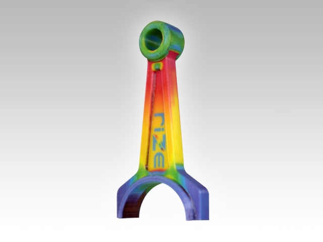 Figure 2: A 3D-printed part with FEA Stress Contours plotted onto its surface.