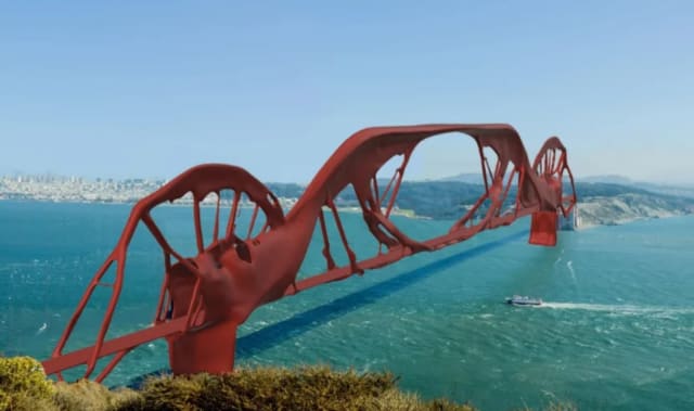 How is this intelligence of any kind? Luckily, this is what happens when you ask generative design to create a bridge.