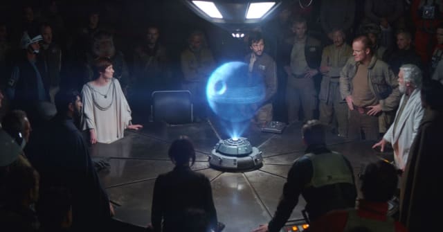 The Death Star attack briefing in Star Wars. “Princess Leia did so much with XR—the destruction of the whole Death Star!” said Inbar. (Picture courtesy of vulture.com.)